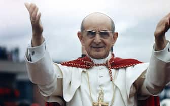 Papa Paolo VI (GERMANY OUT) DIA Papst Paul VI. , (*26.09.1897-06.08.1978+), (eigentlich Giovanni Battista Montini), Papst 1963-1978, - Ankunft auf dem Flughafen in Bogota (Kolumbien) , - August 1968 (Photo by Publifoto/ullstein bild via Getty Images)