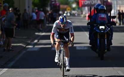 CESANO MADERNO, ITALY - MAY 29: Stage winner Nico Denz of Germany and Team Red Bull - BORA - hansgrohe competes in the breakaway during the 108th Giro d'Italia 2025, Stage 18 a 144km stage from Morbegno to Cesano Maderno / #UCIWT / on May 29, 2025 in Cesano Maderno, Italy. (Photo by Dario Belingheri/Getty Images)