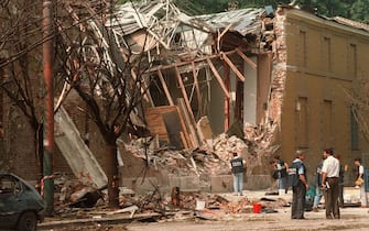 Via Palestro, a Milano, dopo l'attentato del 27 luglio 1993 Via Palestro, a Milano, dopo l'attentato del 27 luglio 1993 in un'immagine d'archivio. ANSA