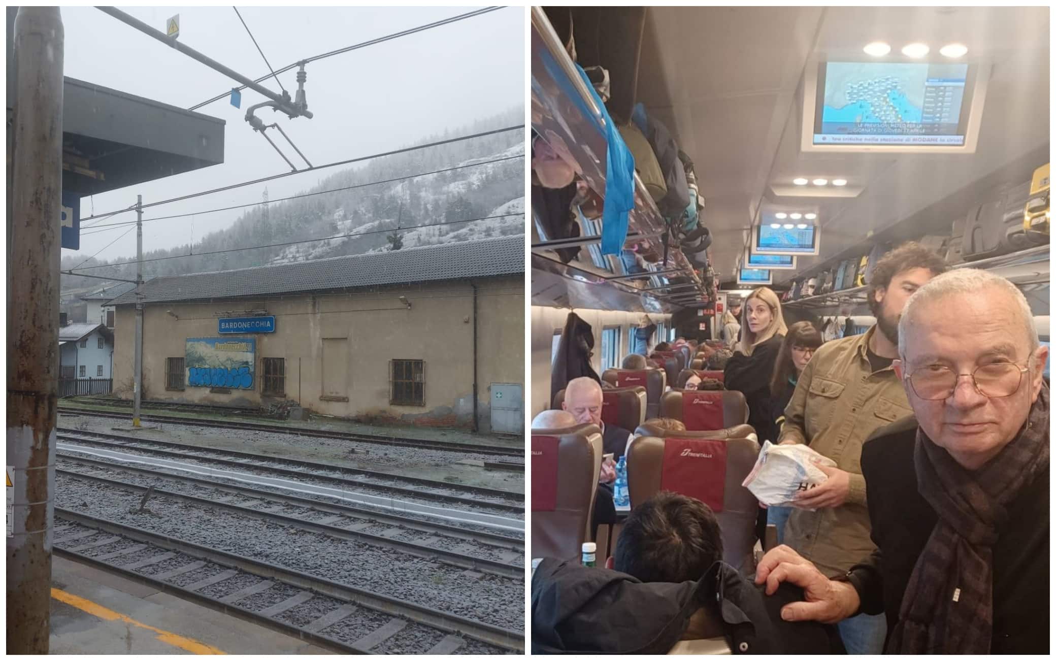 Il Frecciarossa 9292 fermo a Bardonecchia